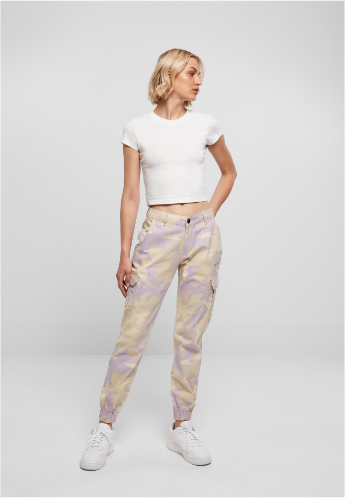 Pantalon High Waist Camo Cargo dama Urban Classics