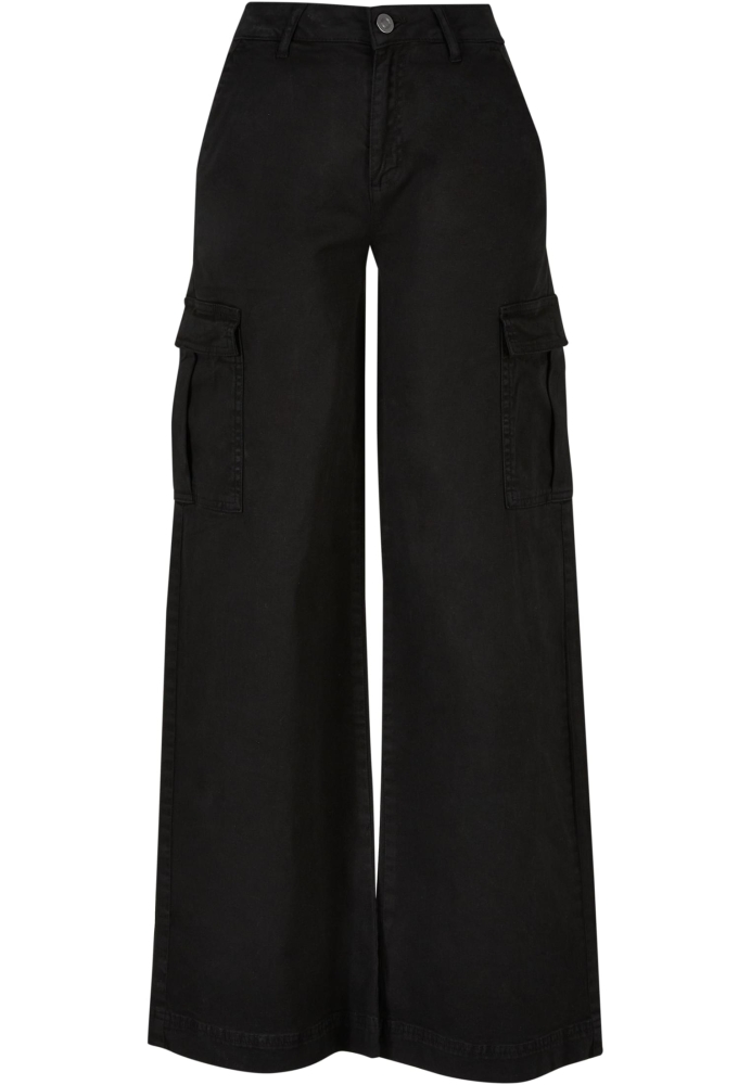 Pantalon High Waist Wide Leg Twill Cargo dama Urban Classics