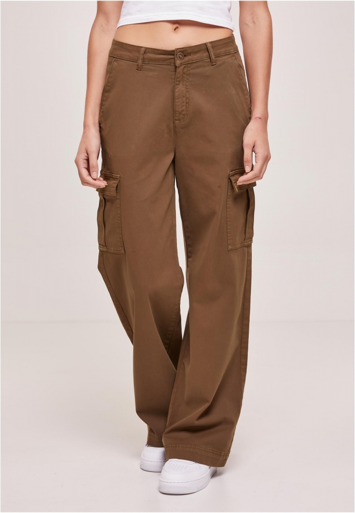 Pantalon High Waist Wide Leg Twill Cargo dama Urban Classics