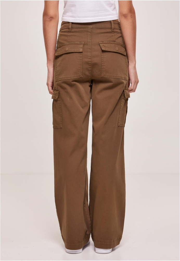 Pantalon High Waist Wide Leg Twill Cargo dama Urban Classics