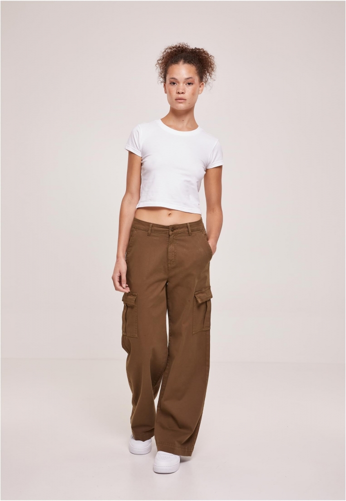 Pantalon High Waist Wide Leg Twill Cargo dama Urban Classics