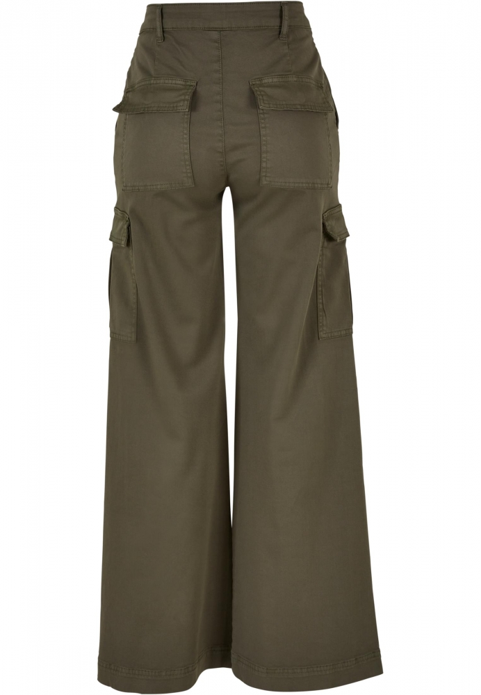 Pantalon High Waist Wide Leg Twill Cargo dama Urban Classics