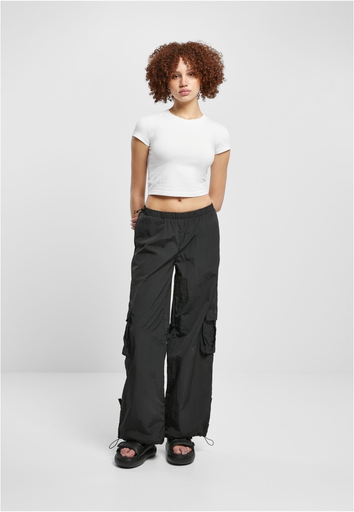 Pantalon Wide Crinkle Nylon Cargo dama Urban Classics