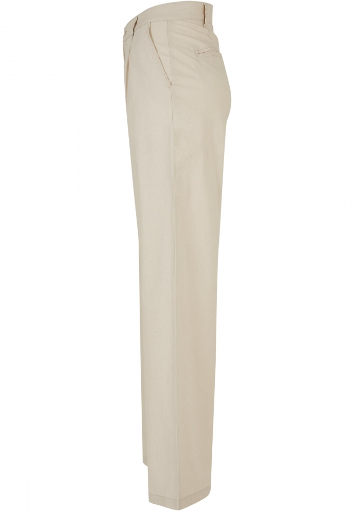 Pantalon High Linen Mixed Wide Leg dama Urban Classics