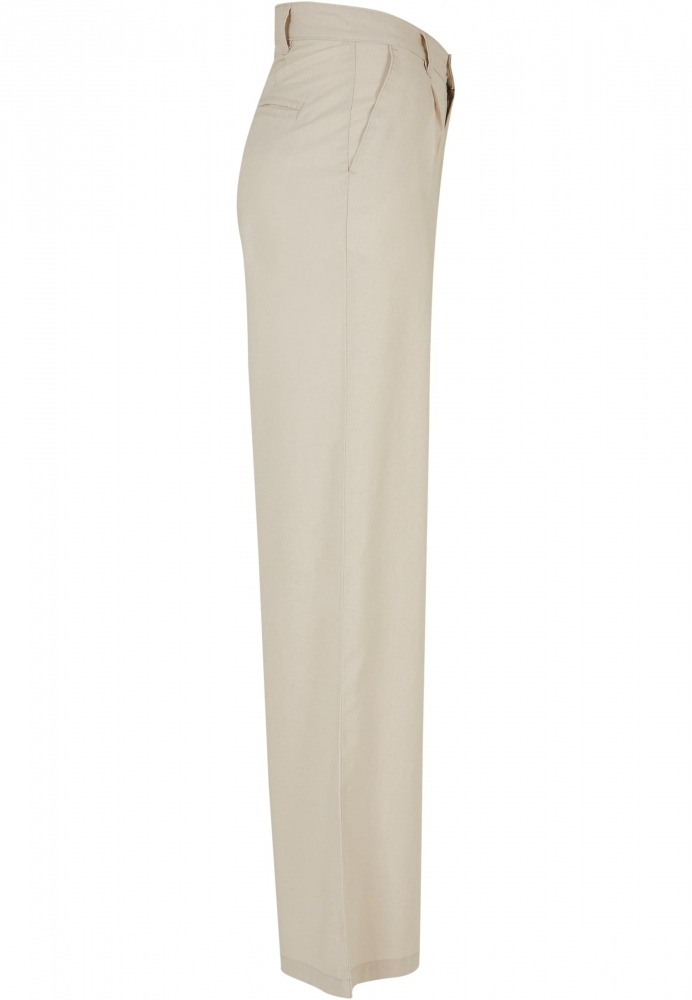 Pantalon High Linen Mixed Wide Leg dama Urban Classics