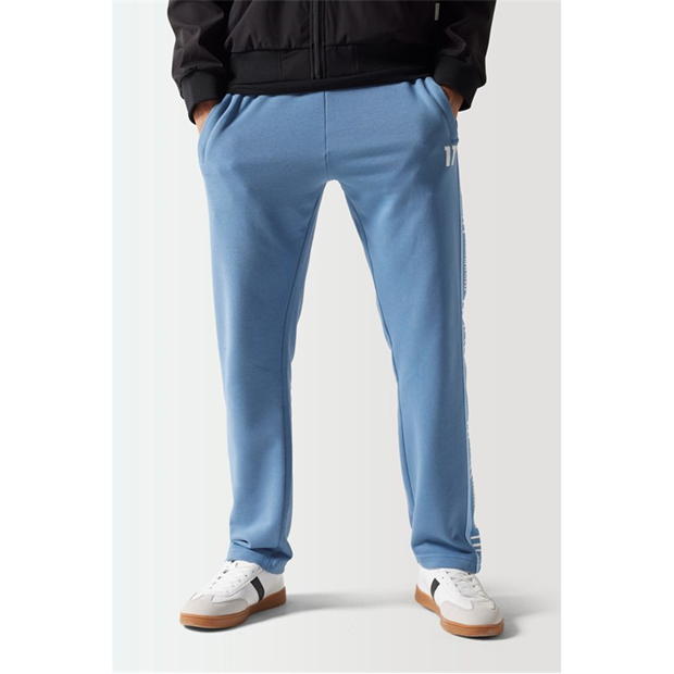 11 Degrees Retro Taped Slim Fit Joggers - Elemental Blue