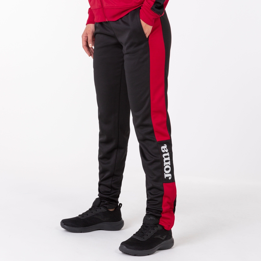 Pantalon Long Champion Iv Black-red dama Joma