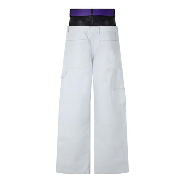 Pantalon Combat OFF WHITE piele Straight Leg