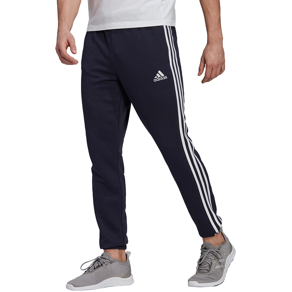 Pantalon Pantalon Men's
 adidas Essentials Tapered Elastic Cuff 3 Stripes navy blue GK8830