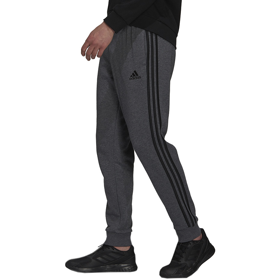 Pantalon Spodnie męskie adidas Essentials French Terry Tapered Cuff 3-Stripes szare H12256