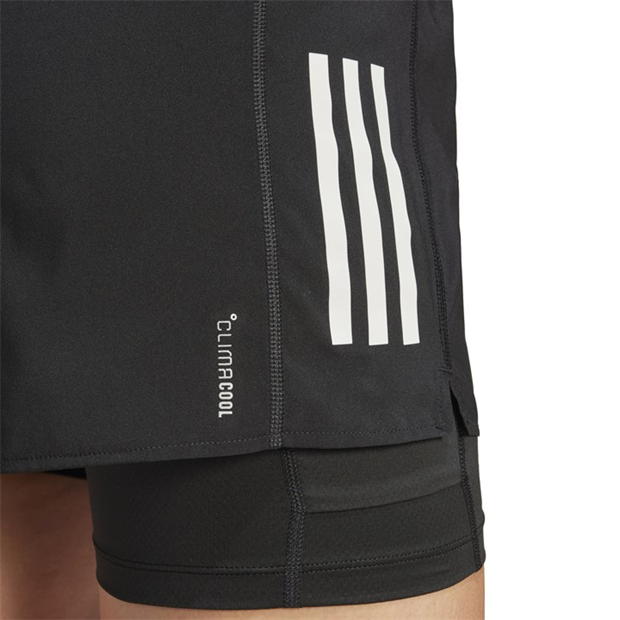 Pantalon scurt Combat adidas Own the Run 3-Stripes 2-in-1 dama