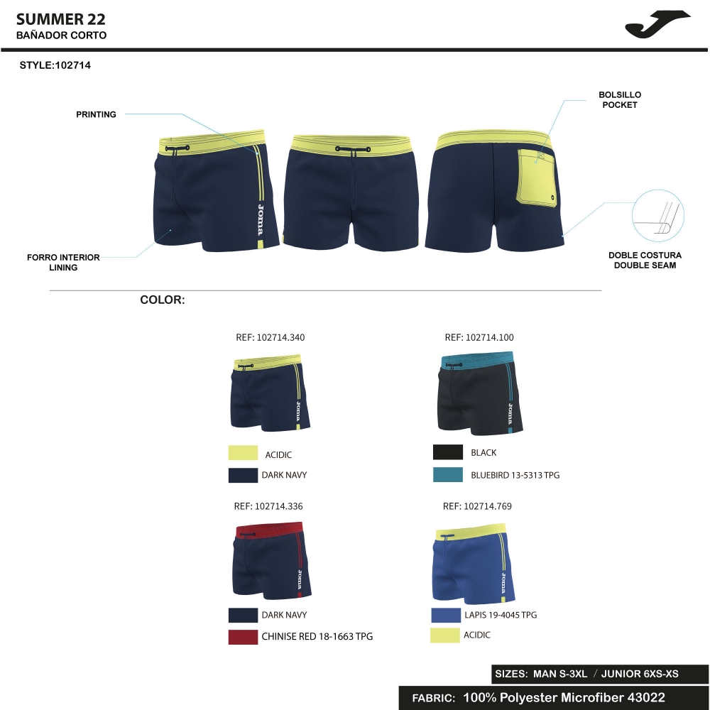 Pantalon scurt Combat Classic Swim Navy Red Joma