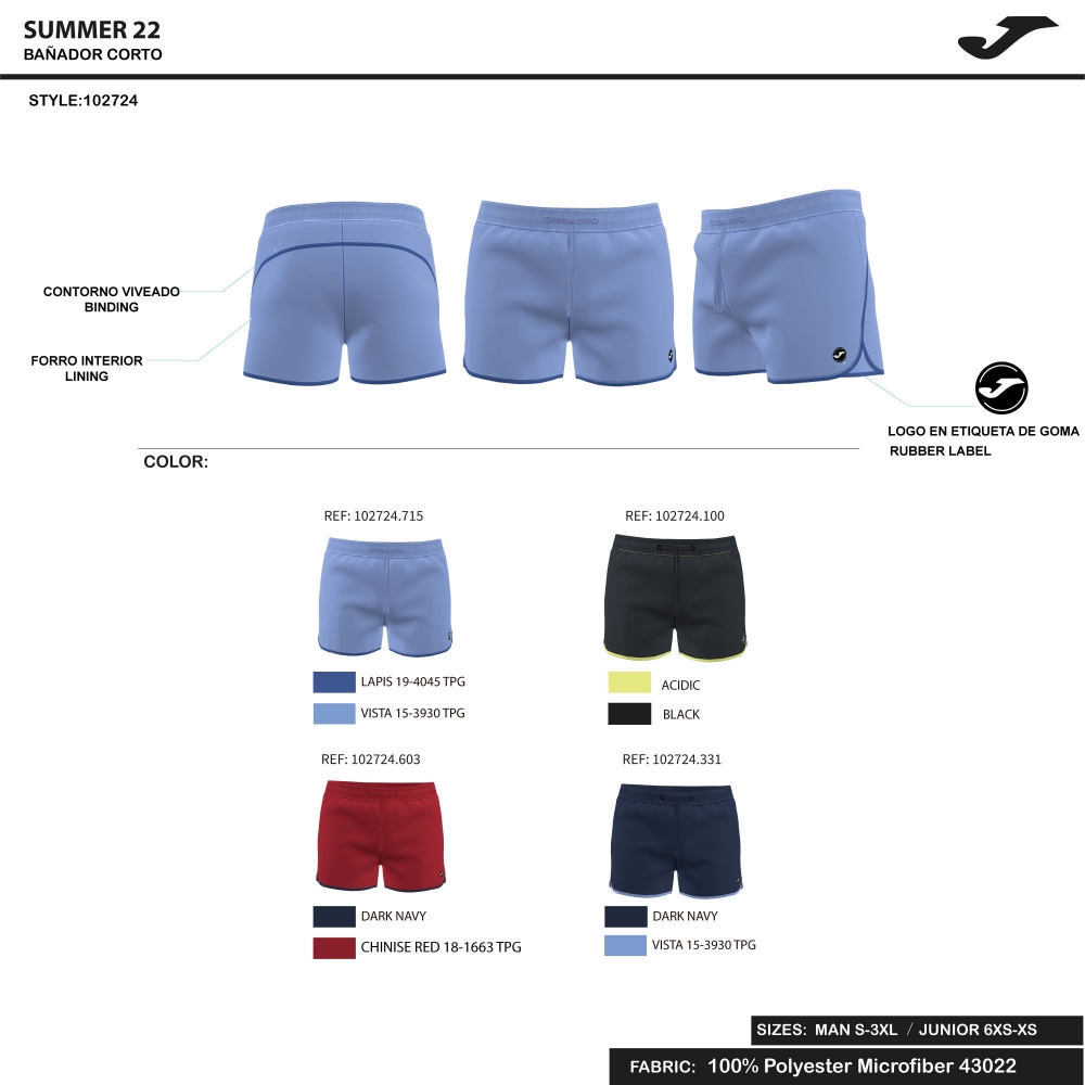 Pantalon scurt Combat Curve Swim Blue Joma