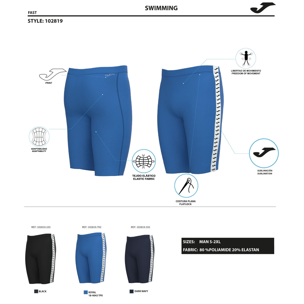 Pantalon scurt Combat Splash Swim Royal Joma