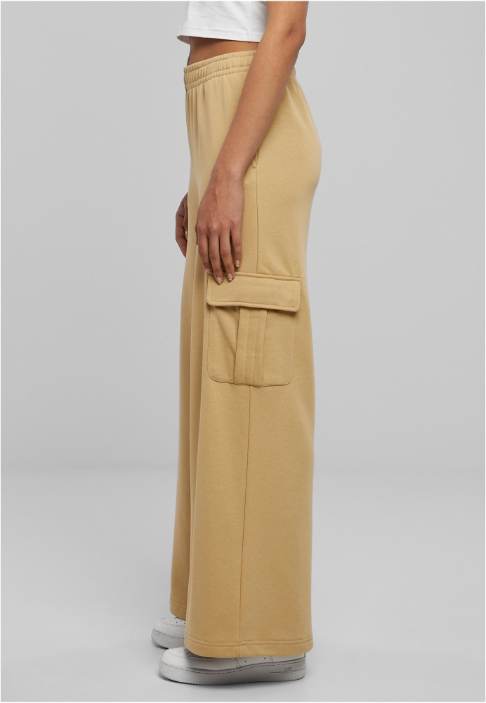 Pantalon Highwaist Wide Leg Cargo Terry dama Urban Classics