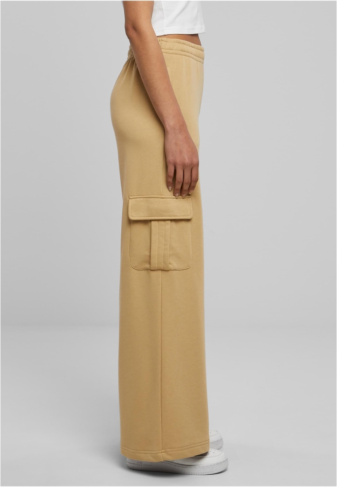 Pantalon Highwaist Wide Leg Cargo Terry dama Urban Classics