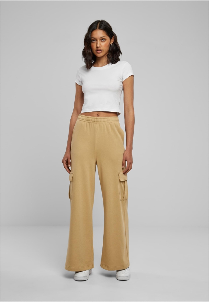 Pantalon Highwaist Wide Leg Cargo Terry dama Urban Classics