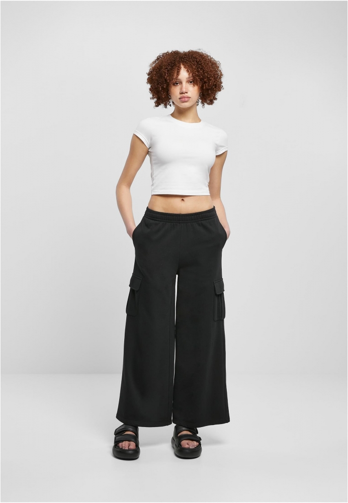 Pantalon Highwaist Wide Leg Cargo Terry dama Urban Classics