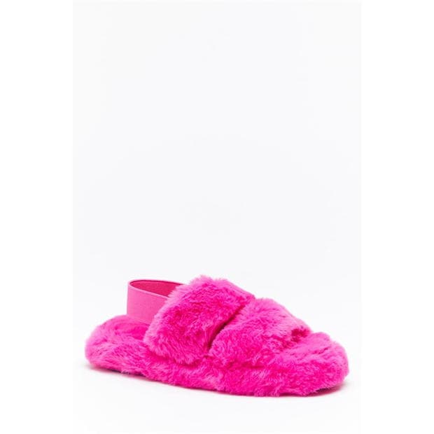 Papuc Casa Be You Faux Fur Sling Back