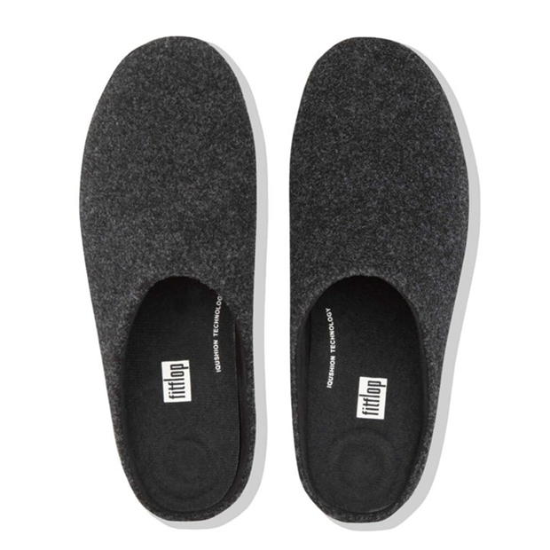 Papuci de Casa Fitflop Shove Felt negru