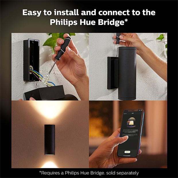 Philips Hue Philips Hue Appear Outdoor Smart Wall Light Black