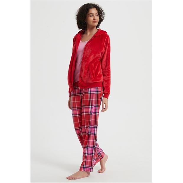 Linea 3 Piece Check Hooded Lounge Set