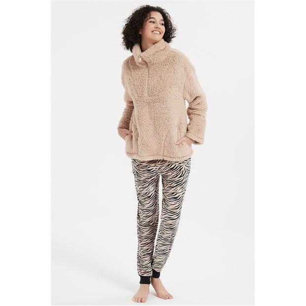 Linea Animal Quarter Zip Lounge Set