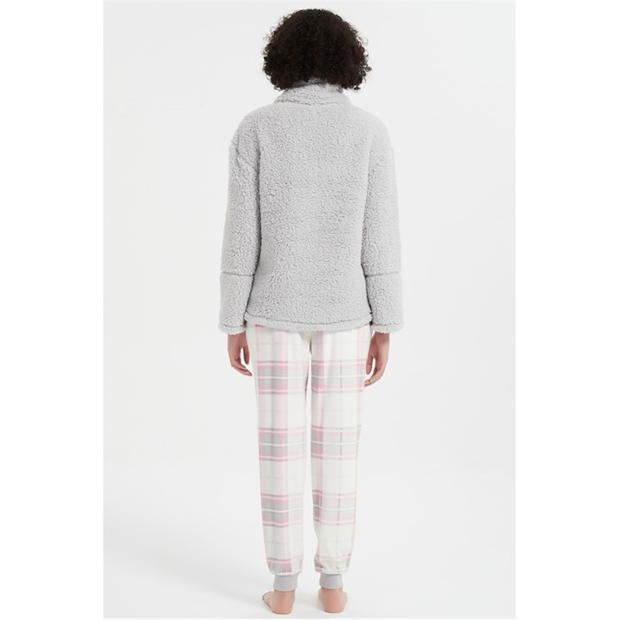 Linea Check Quarter Zip Lounge Set