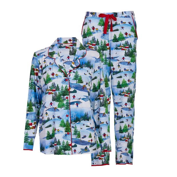 Pijama Cyberjammies Cyber Montana Jersey Winterscape Set dama