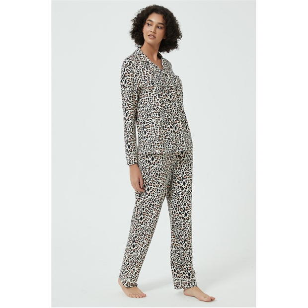 Pijama Linea Animal Soft Touch Button Through Set