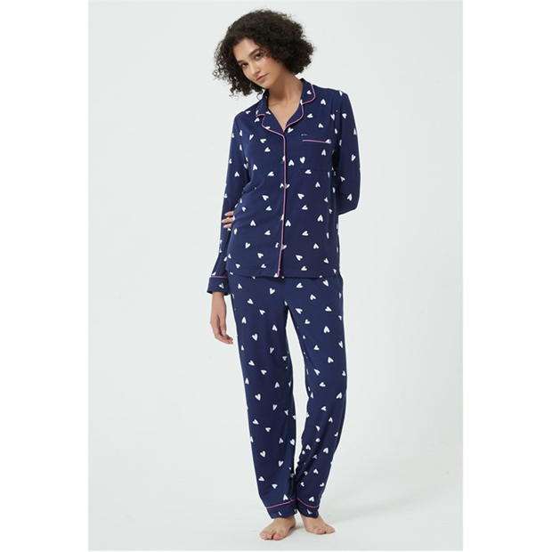 Pijama Linea Heart Soft Touch Button Through Set