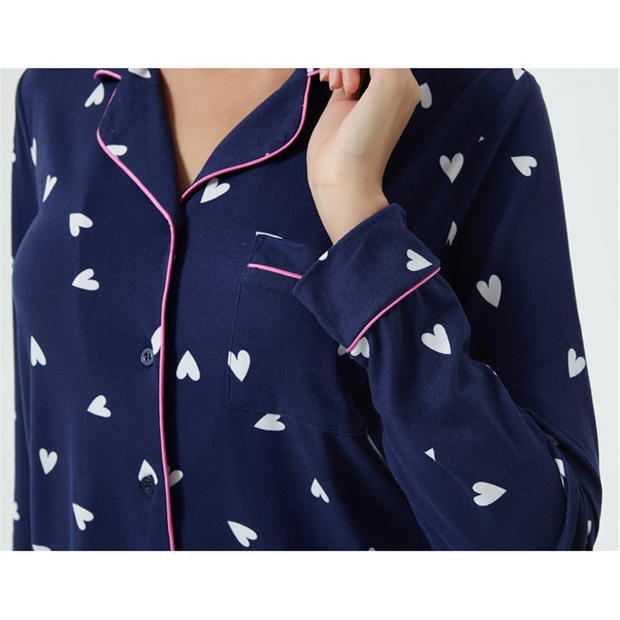 Pijama Linea Heart Soft Touch Button Through Set