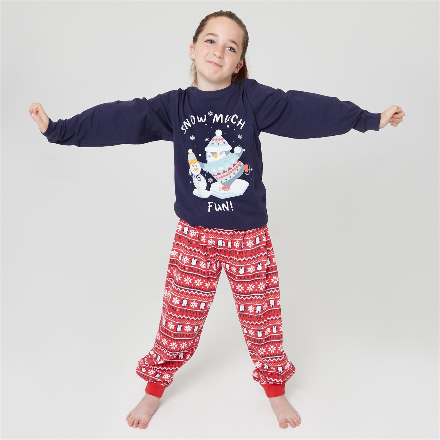 Pijama Linea Unisex Family Christmas Penguin Set copil