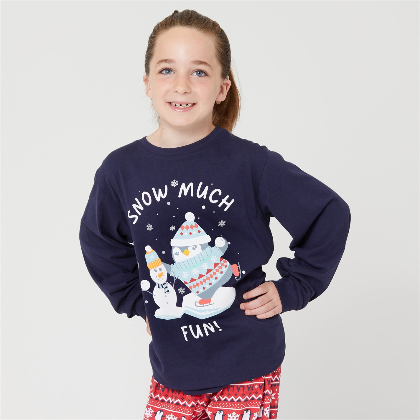 Pijama Linea Unisex Family Christmas Penguin Set copil