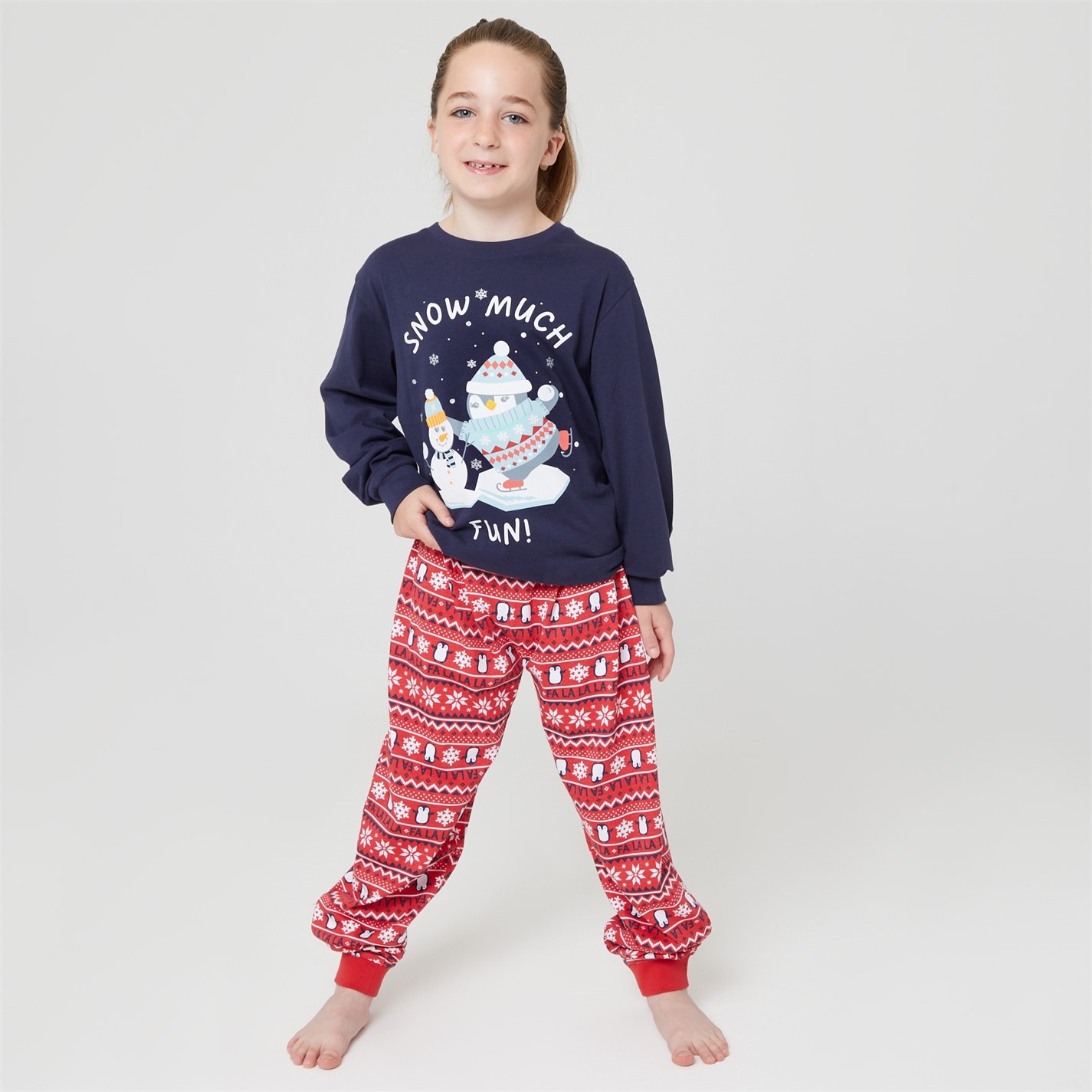 Pijama Linea Unisex Family Christmas Penguin Set copil