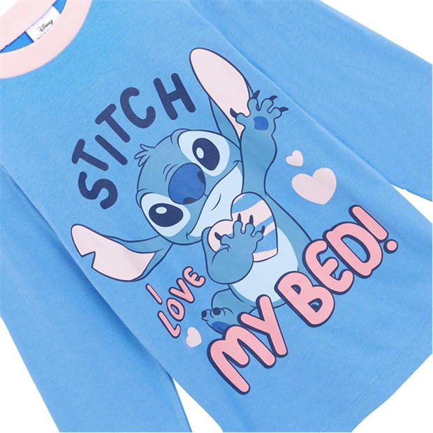 Pijama Character Stitch I Love my Bed Maneca Lunga