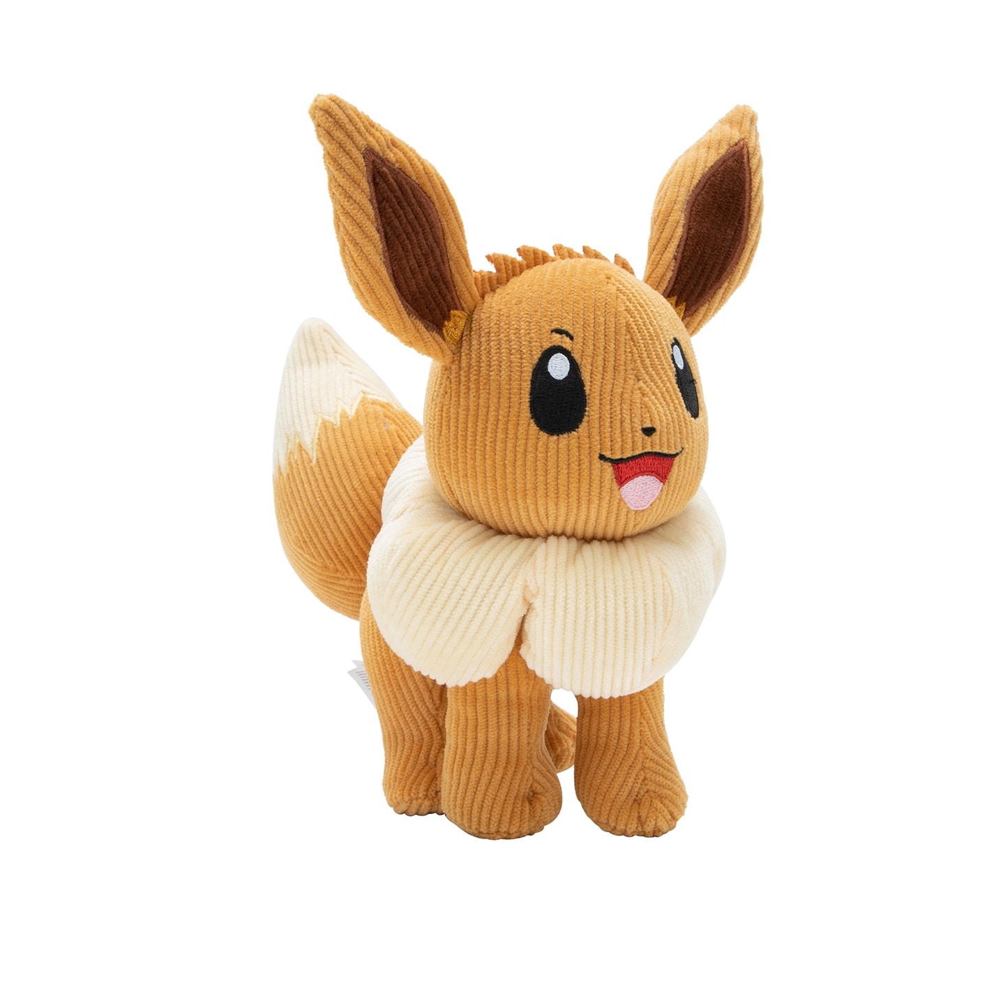 Pokemon Select Corduroy Eevee 8-Inch Plush - Unique Fabric with Authentic Details