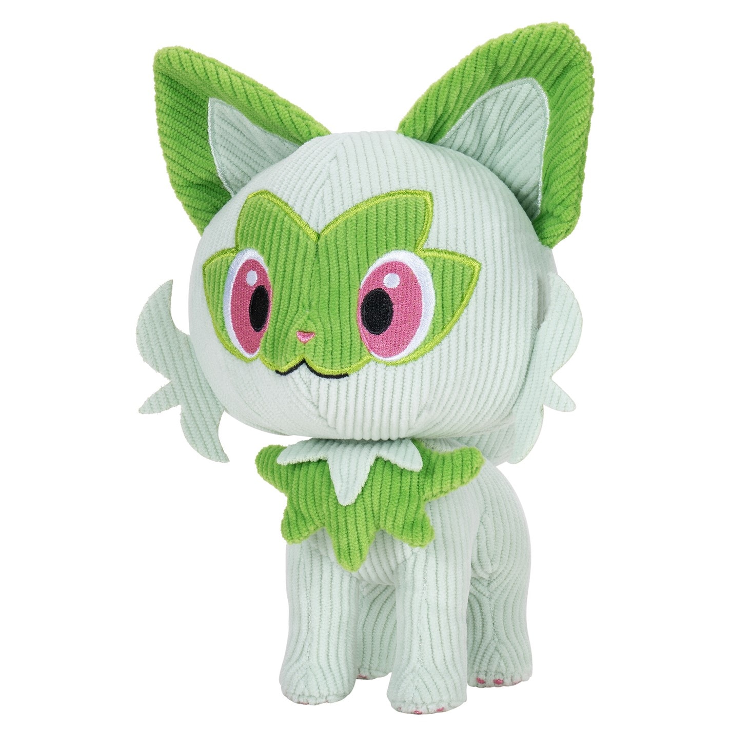 Pokemon Select Corduroy Sprigatito 8-Inch Plush - Unique Fabric with Authentic Details