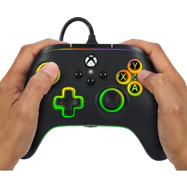 PowerA Advantage Wired Controller for Xbox Series XS with Lumectra + RGB LED Strip - Black