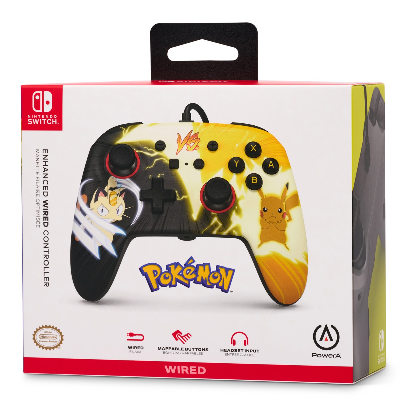 PowerA Enhanced Wired Controller for Nintendo Switch - Pokemon: Pikachu vs. Meowth