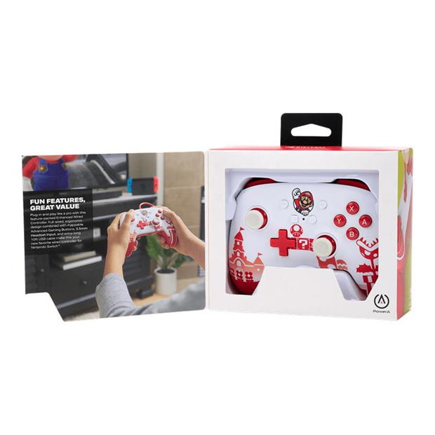 PowerA Switch Enhanced Wired Controller - Mario Red/White