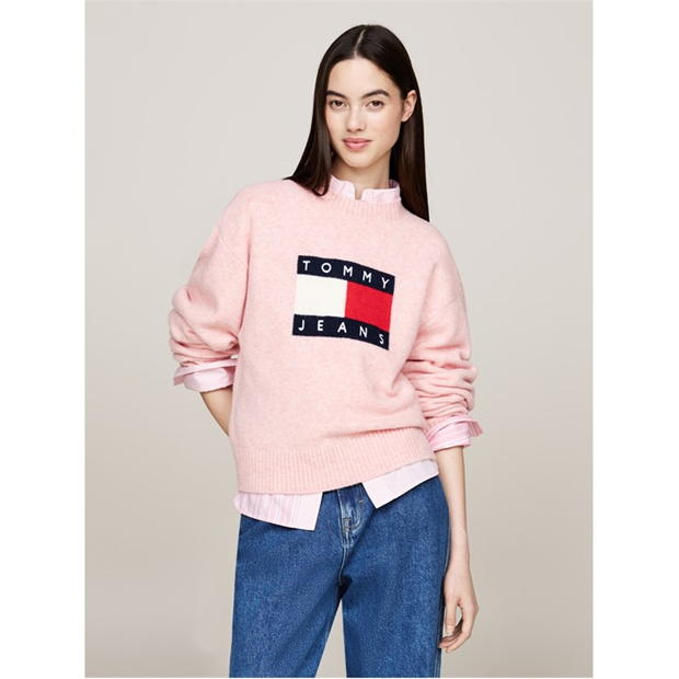 Blug Bluza trening Tommy TJW MELANGE FLAG EXT Tommy Jeans