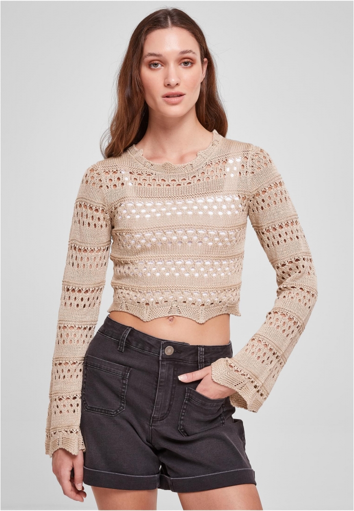 Bluza trening Cropped Crochet Knit dama Urban Classics