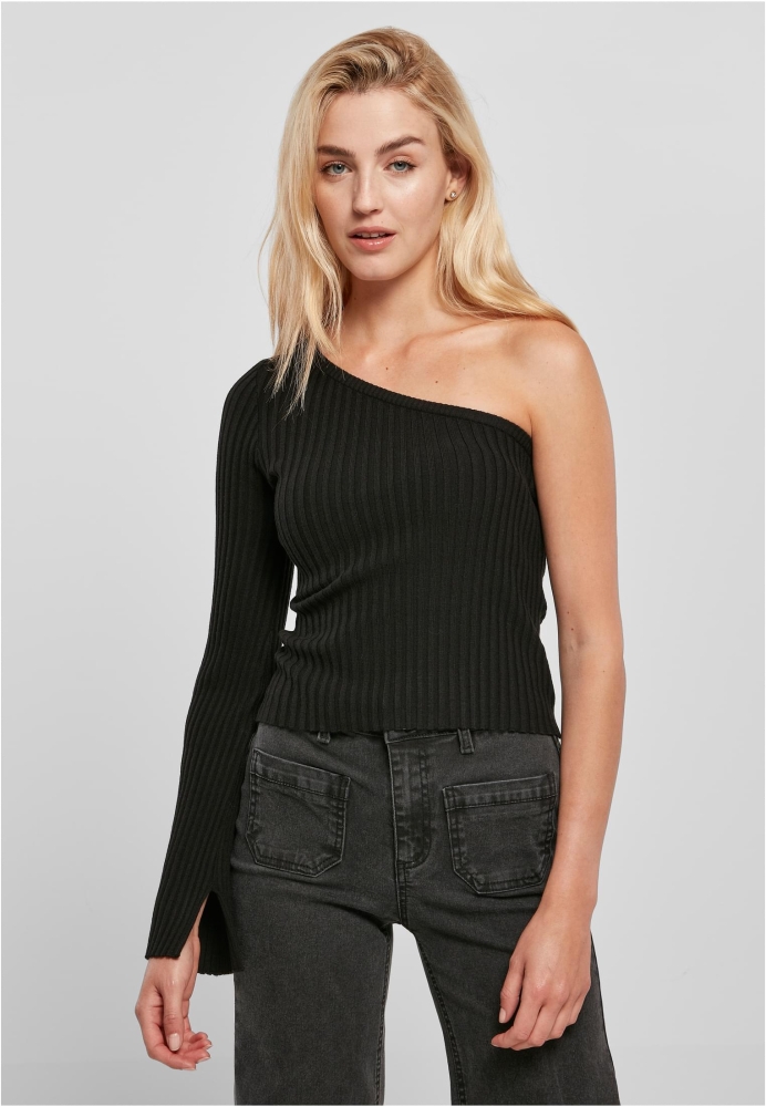 Bluza trening Short Rib Knit One Sleeve dama Urban Classics