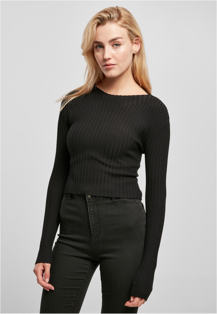 Bluza trening Cropped Rib Knit Twisted Back dama Urban Classics