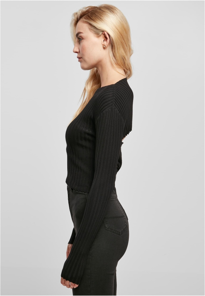 Bluza trening Cropped Rib Knit Twisted Back dama Urban Classics