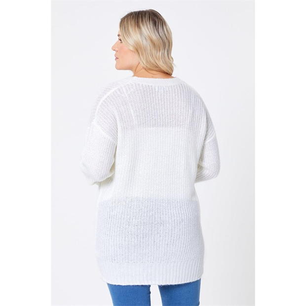 Be You You Brush V Neck Longline Jumper