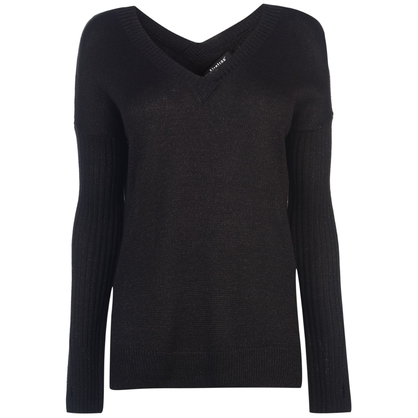 Firetrap V Neck Knitted Pointelle Jumper dama