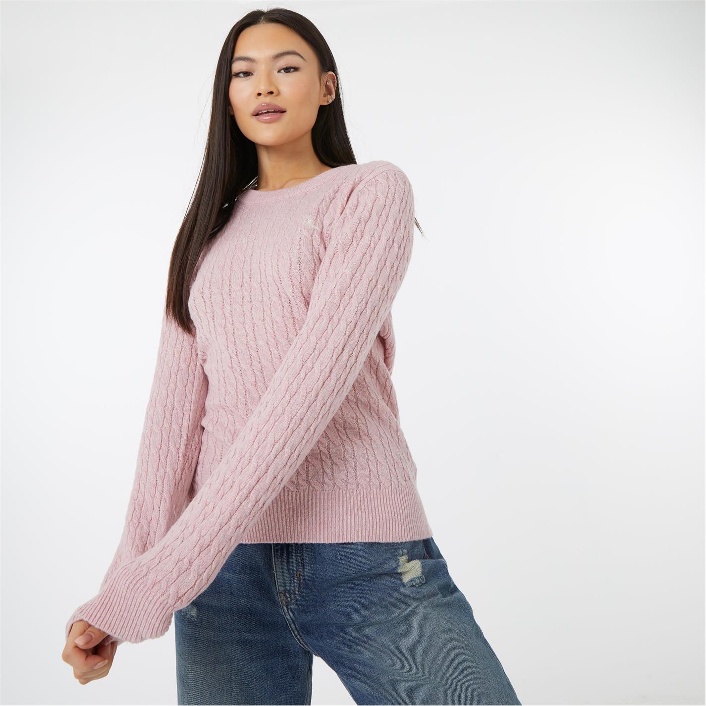 Jack Wills Tinsbury Merino Wool Blend Cable Knitted Jumper