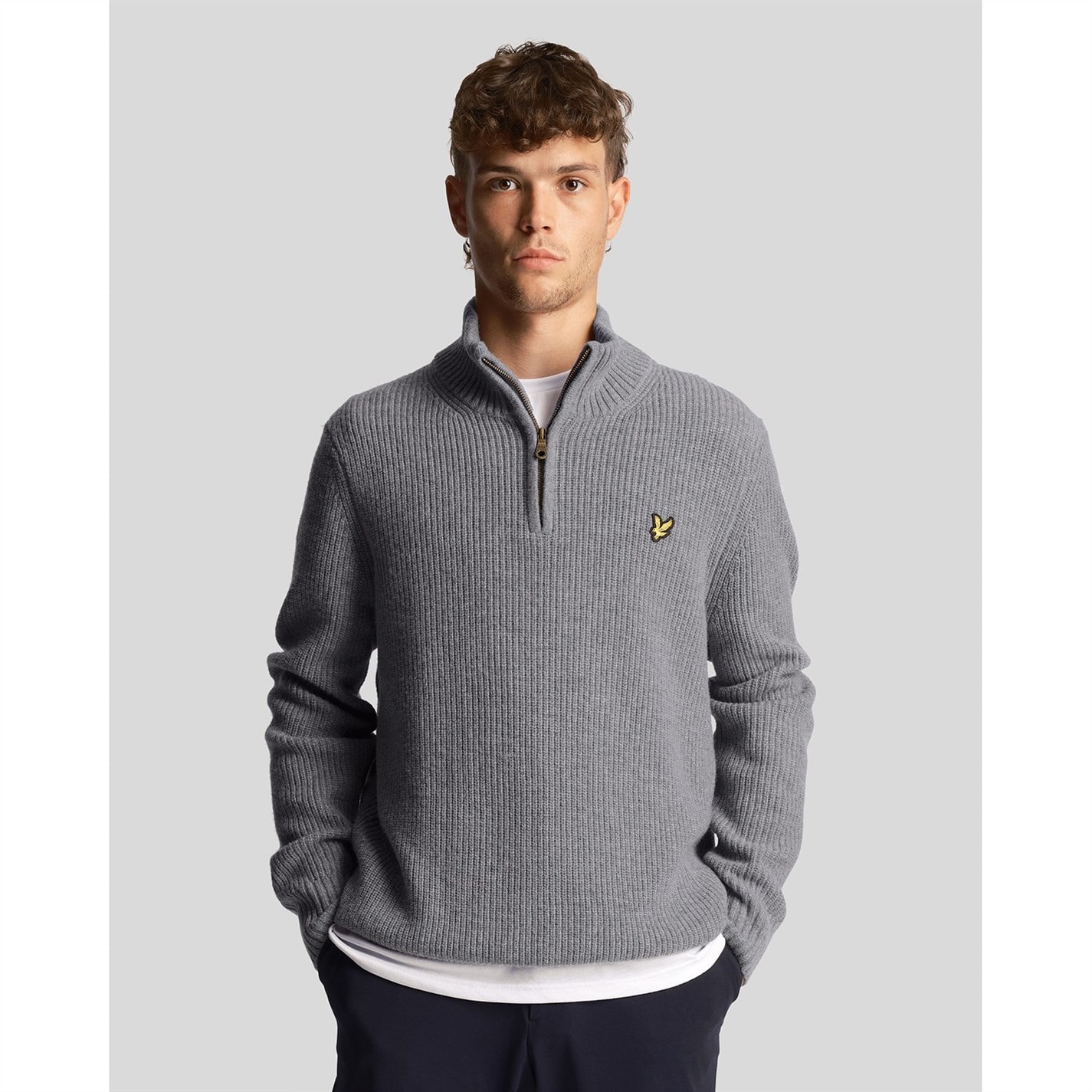 Lyle and Scott Ribbed Quarter Zip Jumper